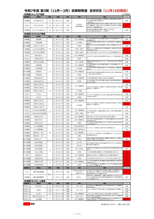 thumbnail of 教室空き状況(11.15) 1