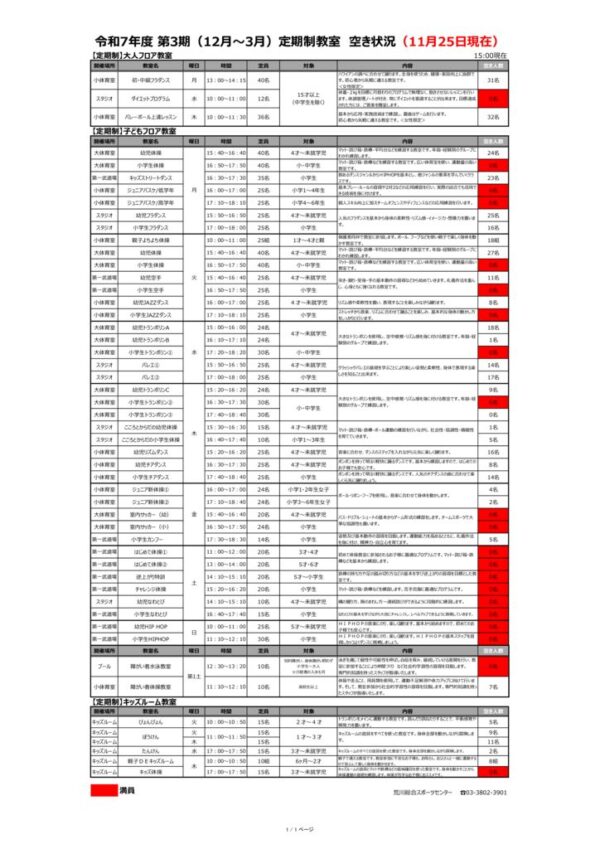 thumbnail of 教室空き状況２次(11.25)